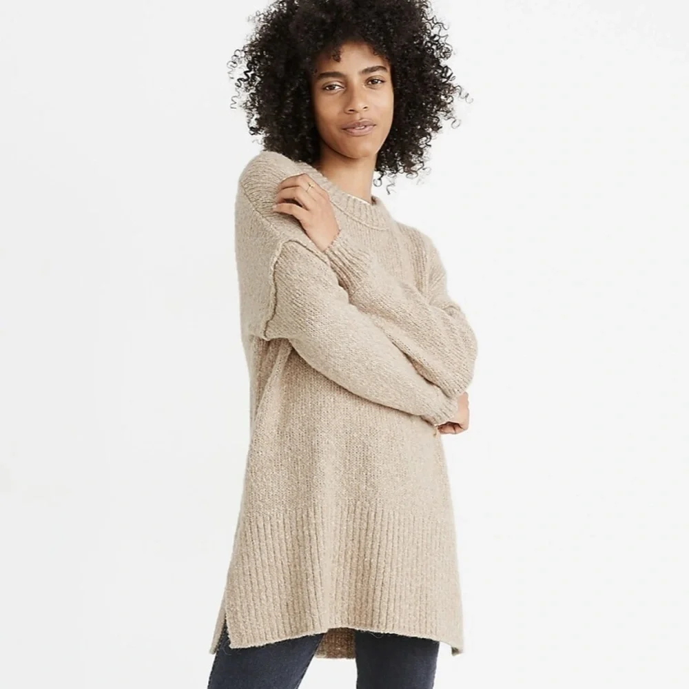 Madewell Tan Long Sleeve Sweater Tunic sz XS